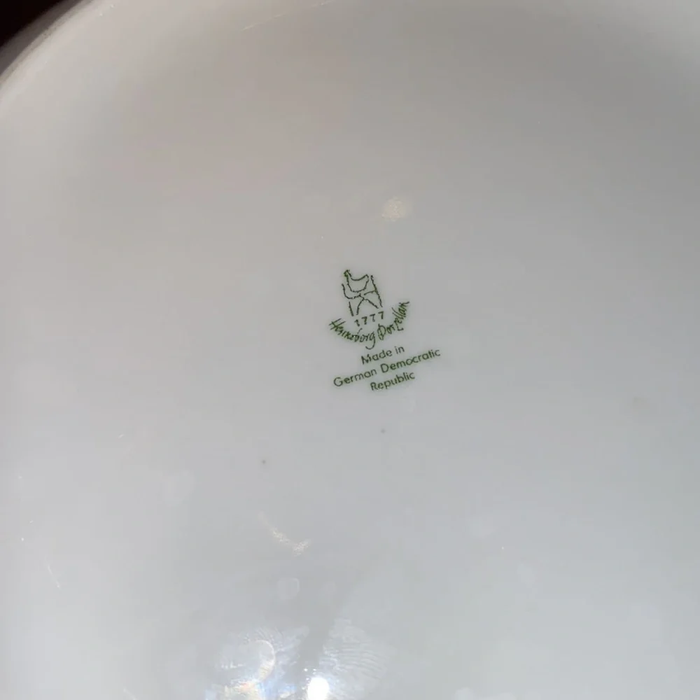 Vintage 1777 Henneberg Porzellan German Multicolored Flowers Salad Fruit Bowl(7)